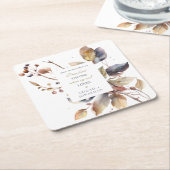 Herfst blauw goud rood bladeren Christelijk bijbel Kartonnen Onderzetters (Schuin)