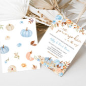 Herfst Blauw pompoen Baby shower Kaart