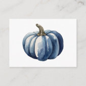 Herfst Blauw Pompoen Baby shower Luier Raffle Informatiekaartje (Achterkant)
