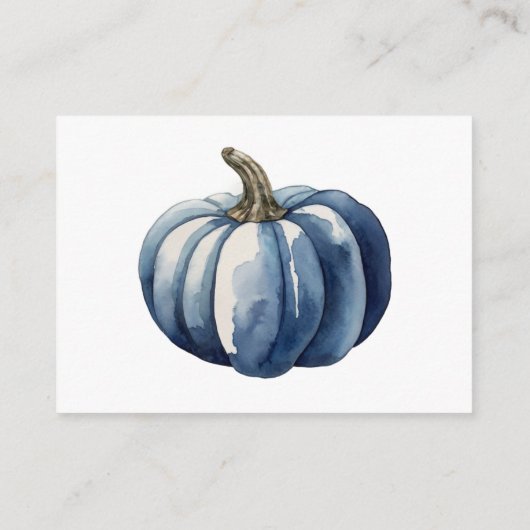 Herfst Blauw Pompoen Baby shower Luier Raffle Informatiekaartje (Achterkant)