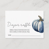 Herfst Blauw Pompoen Baby shower Luier Raffle Informatiekaartje (Voorkant)