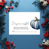 Herfst Blauw Pompoen Baby shower Luier Raffle Informatiekaartje