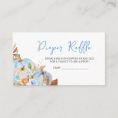 Herfst Blauw Pompoen Baby shower Luier Raffle Informatiekaartje (Voorkant)