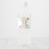 Herfst Blauw pompoen Baby shower Waterfles Etiket (Achterkant)