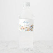 Herfst Blauw pompoen Baby shower Waterfles Etiket (Voorkant)