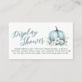 Herfst Blauw Pompoen Bloemen Eucalyptus Display Do Informatiekaartje (Voorkant)