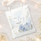 Herfst Blauw Pompoen Bloemen Jongen Baby shower Bedankzakje (Geknipt)