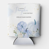 Herfst Blauw Pompoen Bloemen Jongen Baby shower Blikjeskoeler (Voorkant)