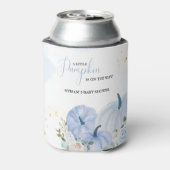 Herfst Blauw Pompoen Bloemen Jongen Baby shower Blikjeskoeler (Blikje Achterkant)