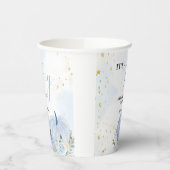 Herfst Blauw Pompoen Bloemen Jongen Baby shower Papieren Bekers (Links)