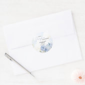 Herfst Blauw Pompoen Bloemen Jongen Baby shower Ronde Sticker (Envelop)