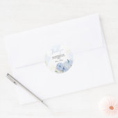 Herfst Blauw Pompoen Bloemen Jongen Baby shower Ronde Sticker (Envelop)