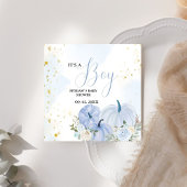 Herfst Blauw Pompoen Bloemen Jongen Baby shower Servet