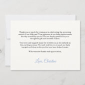 Herfst blauw pompoen jongen Baby shower dank u kaa Aankondiging (Achterkant)