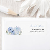 Herfst blauw pompoen jongen Baby shower Etiket (Insitu)