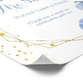 Herfst Blauw Pompoen Jongen baby shower Favor Sign Poster (Hoek)