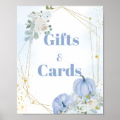 Herfst Blauw Pompoen Jongen Baby shower Gift & Kaa Poster (Voorkant)