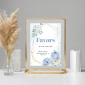 Herfst Blauw Pompoen Jongen Baby shower Gunsteteke Poster