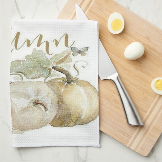 Herfst Blauw Pompoen Keuken Schort Theedoek (Quarter Fold)