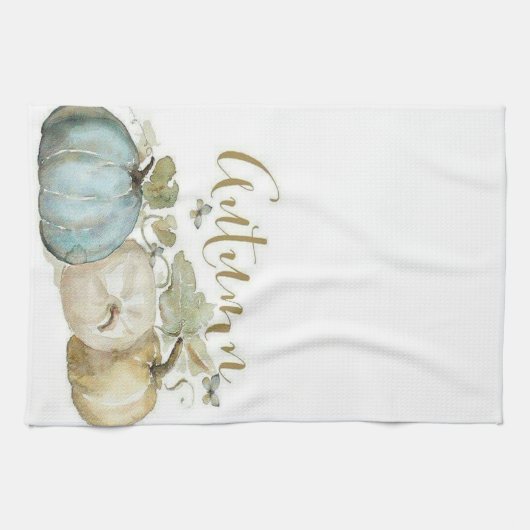 Herfst Blauw Pompoen Keuken Schort Theedoek (Horizontaal)