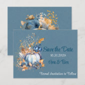 Herfst Blauw Sinaasappel Pompoenpioen Pony Save th Briefkaart (Voorkant / Achterkant)