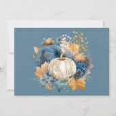 Herfst Blauw Sinaasappel Pumpkin Peony Repetitie D Kaart (Achterkant)