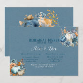 Herfst Blauw Sinaasappel Pumpkin Peony Repetitie D Kaart (Voorkant / Achterkant)