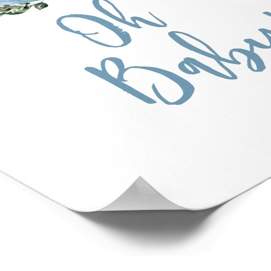 Herfst Blauwe Pompoen Baby Shower Oh Baby Bord Poster (Hoek)