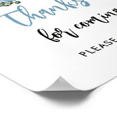 Herfst Blauwe Pompoen Bedankt Voor Het Kommen Favo Poster (Hoek)