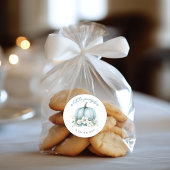 Herfst Blauwe pompoen Bloemen Eucalyptus Baby show Ronde Sticker