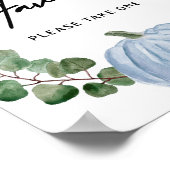 Herfst Blauwe Pompoen Favorieten Jongen Baby Showe Poster (Hoek)