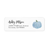 Herfst Blauwe Pompoen Feest Retouradres Labels (Voorkant)