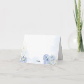 Herfst Blauwe Pompoen Jongen Baby Shower Bedankkaa Bedankkaart (Achterkant)