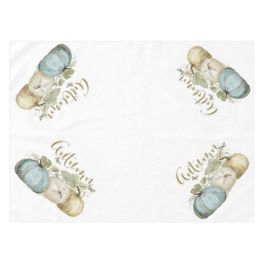 Herfst Blauwe Pompoen Tafeldoek Tafelkleed (Voorkant (Horizontaal))