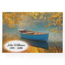 Herfst Blauwe Roeiboot Op Een Meer