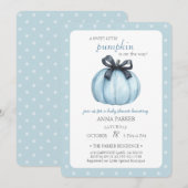 Herfst Blauwe Stippen Baby Shower Kaart (Voorkant / Achterkant)