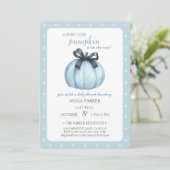 Herfst Blauwe Stippen Baby Shower Kaart (Staand voorkant)