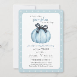Herfst Blauwe Stippen Baby Shower Kaart