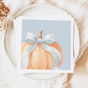 Herfst Blauwe Strik Pompoen Baby Shower Servet