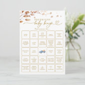 Herfst Blauwe Vrachtwagen Vind De Gast Baby Shower Kaart (Staand voorkant)