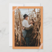 Herfst blauwgroen oranje ampersand noemt foto brui kaart (Achterkant)