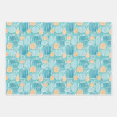 Herfst Blauwgroen pompoenen Inpakpapier Vel (Voorkant)