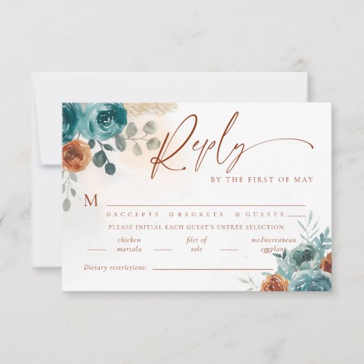 Herfst Blauwgroen Verbrand Sinaasappel Boho Meal W (Voorkant)