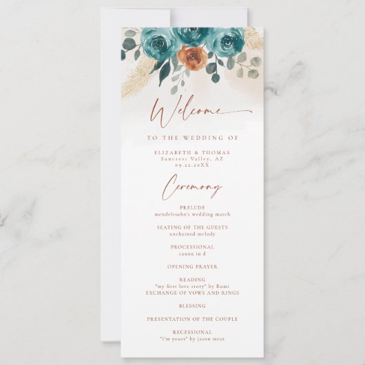 Herfst Blauwgroen verbrand Sinaasappel Chic Herfst (Voorkant)