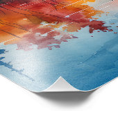 Herfst Blaze, levendige zonsondergang over een Lak Foto Afdruk (Hoek)