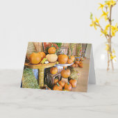 Herfst Blessings Herfst Pumpkin Display Kaart (Gele Bloem)
