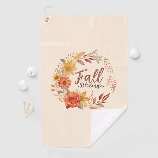 Herfst Blessings - Herfstbladeren en bloemenkrans Golfhanddoek (Insitu)