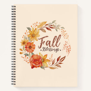 Herfst Blessings - Herfstbladeren en bloemenkrans Notitieboek