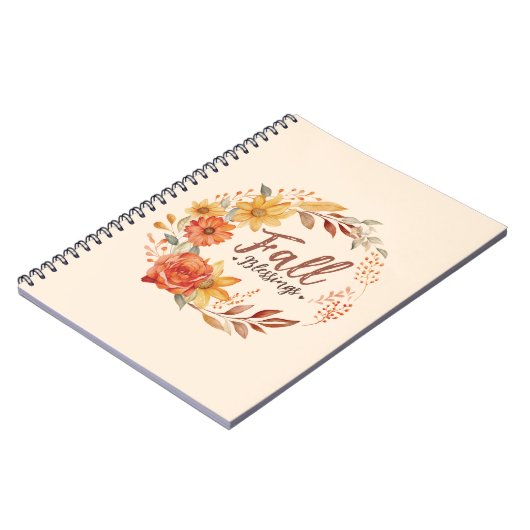 Herfst Blessings - Herfstbladeren en bloemenkrans Notitieboek (Linkerzijde)