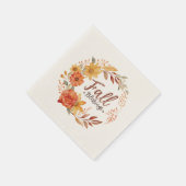 Herfst Blessings - Herfstbladeren en bloemenkrans Servet (Hoek)